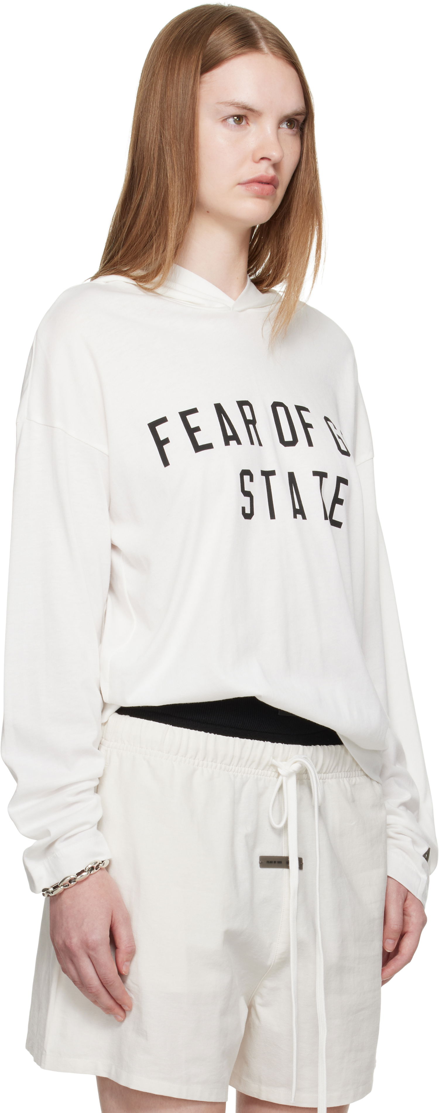 Mikina Fear of God Fear of God ESSENTIALS Long Sleeve Hoodie Biela | 125SP257174FW, 1