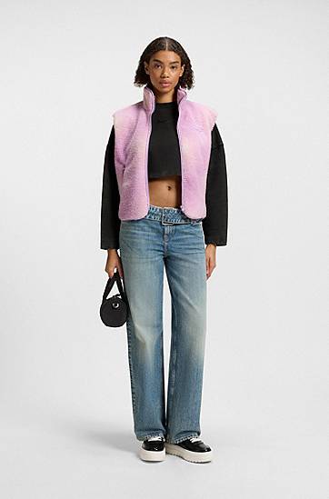 Crop Top BOSS Cropped Cotton Sweatshirt Čierna | 50545035, 1