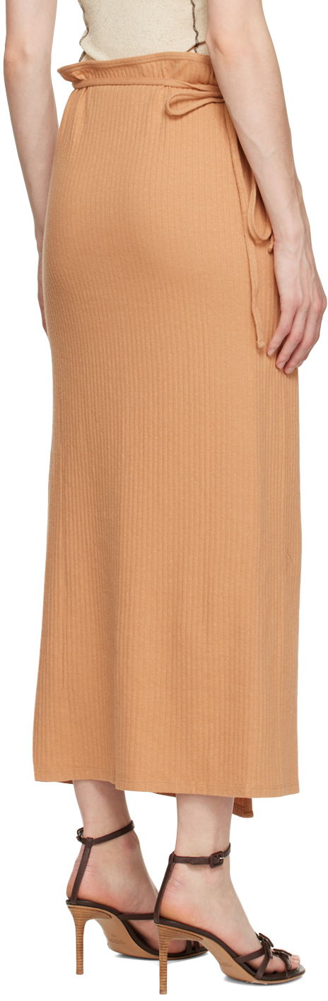 Ribbed Midi Wrap Skirt