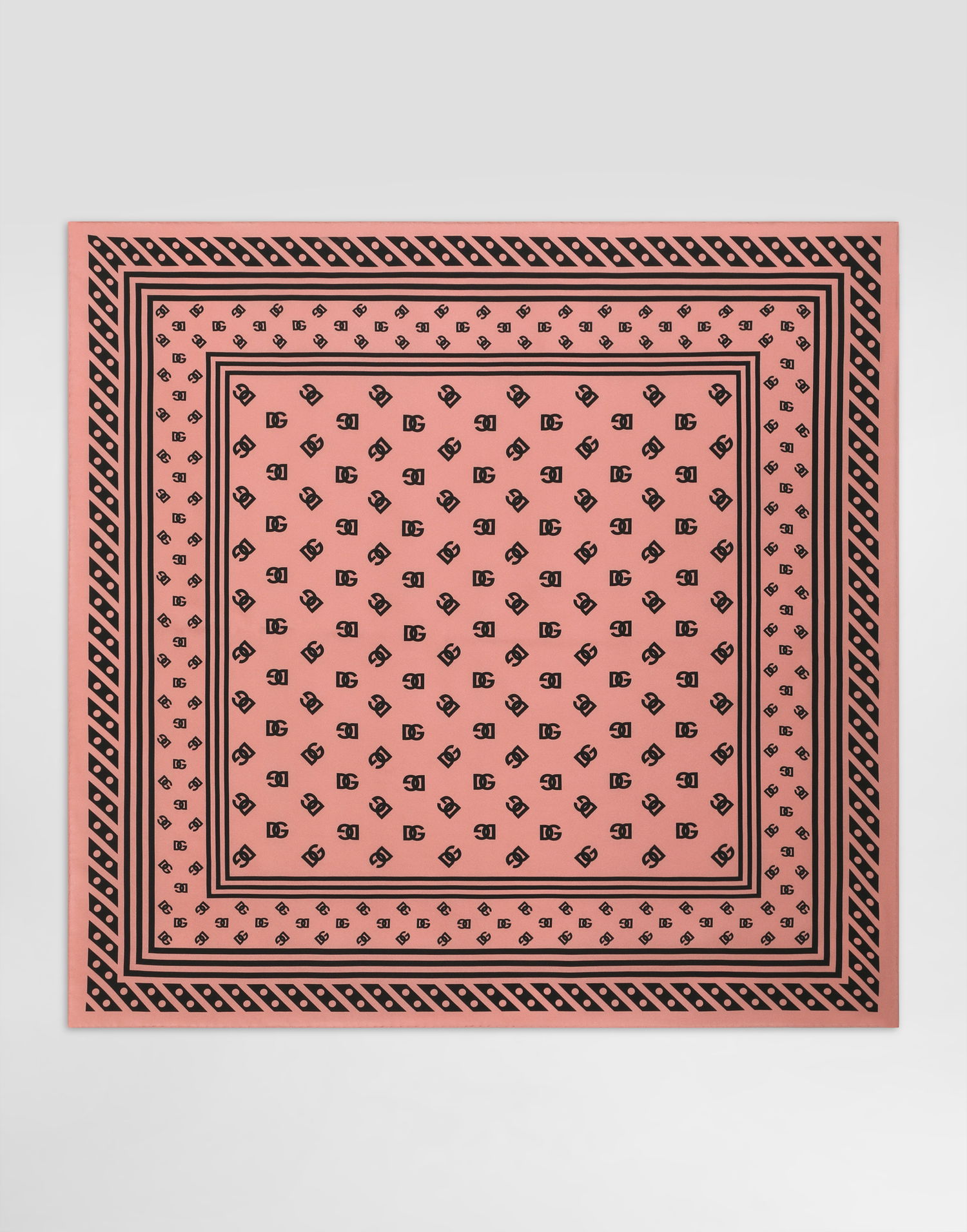 Šál Dolce & Gabbana Dolce & Gabbana Silk Twill Square Scarf with DG Logo Print Ružová | FN090RGDB7ZH2VAN, 0