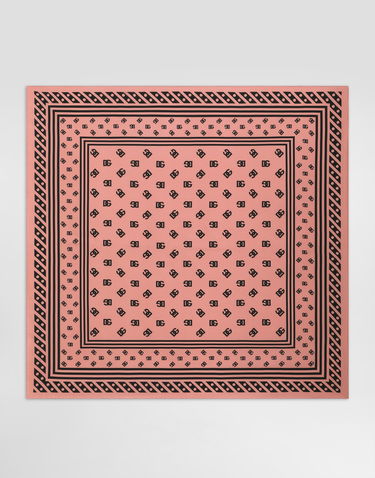 Šál Dolce & Gabbana Dolce & Gabbana Silk Twill Square Scarf with DG Logo Print Ružová | FN090RGDB7ZH2VAN, 0