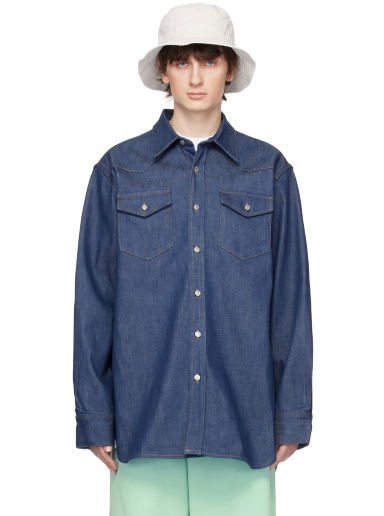 Košeľa Acne Studios Button-Up Denim Shirt Navy | BB0510-