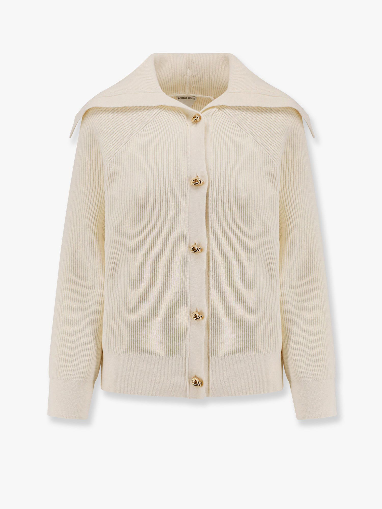 Sveter Bottega Veneta Women's Bottega Veneta Knit Cardigan with Large Collar Biela | 829580V59X09071, 0