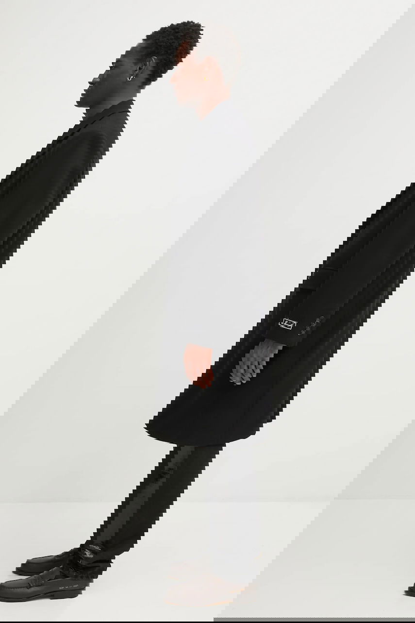 Kabáty Lacoste Wool Blend Coat Čierna | BH5935, 1