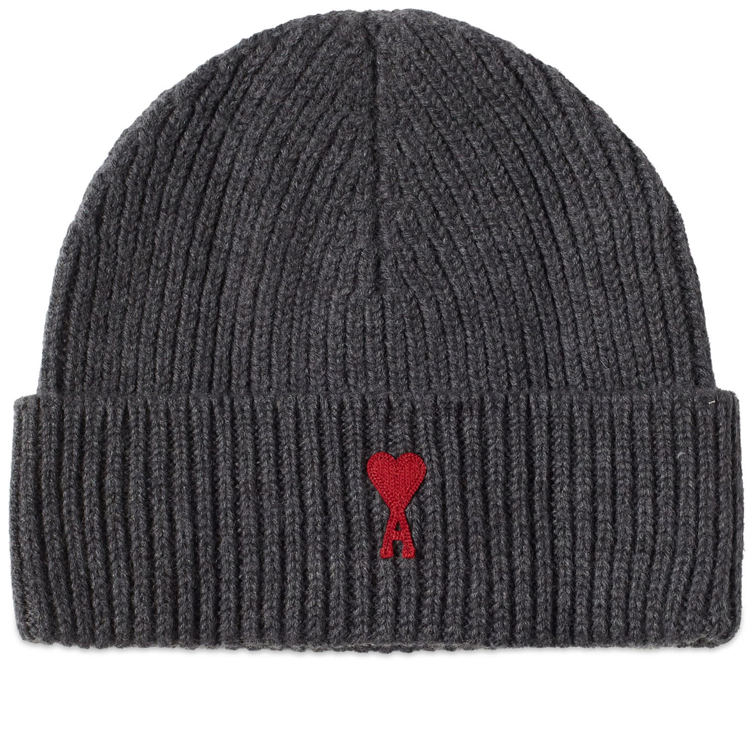 Kulicha AMI Paris A Heart Logo Beanie Šedá | BFUHA106-018-084, 0