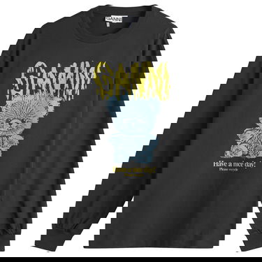 Tričko GANNI GANNI Teddy Long Sleeve T-Shirt Čierna | T4293-252, 0