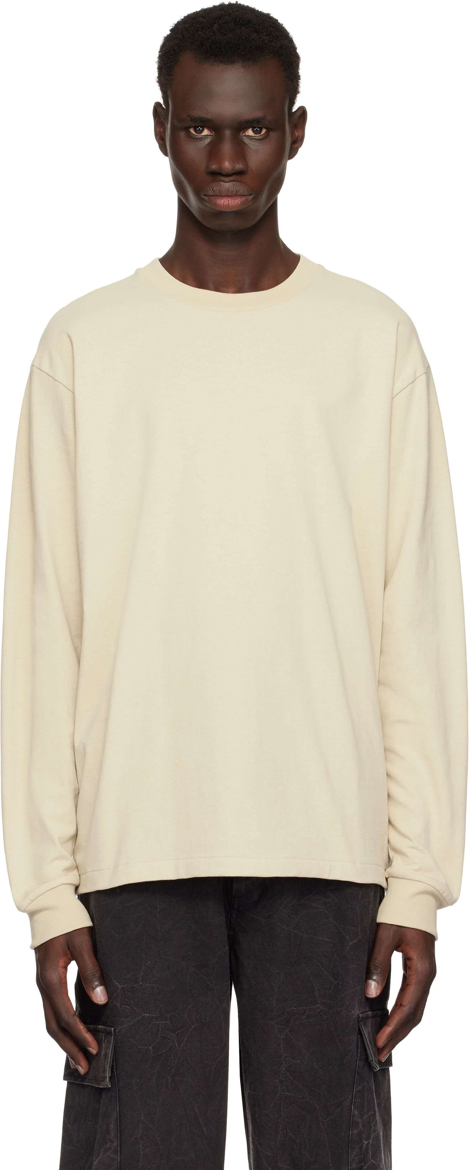 Sveter John Elliott John Elliott University Long Sleeve T-Shirt Béžová | A189M6433A, 0