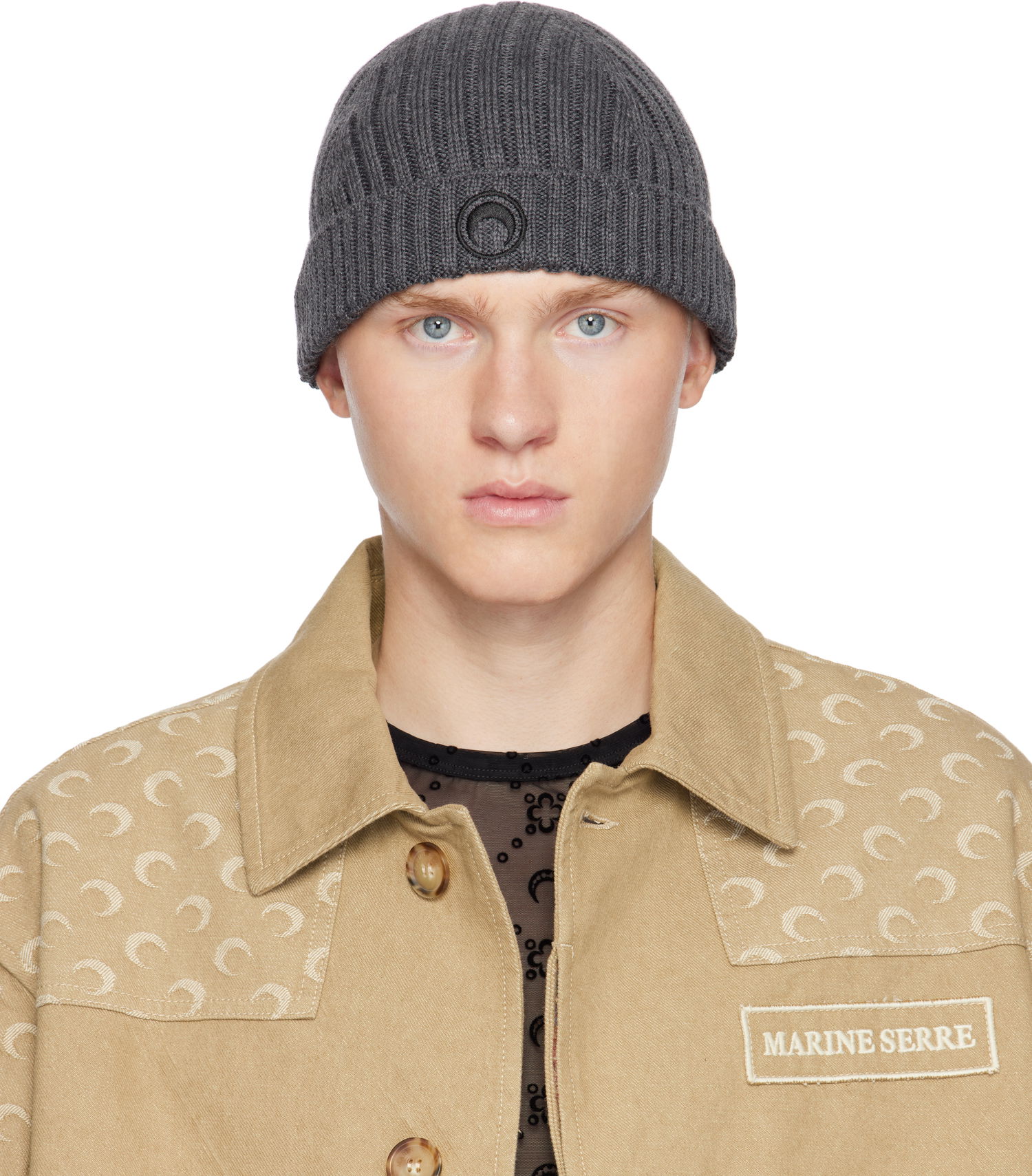 Kulicha Marine Serre Moon Logo Knit Beanie Šedá | UHG012A, 0