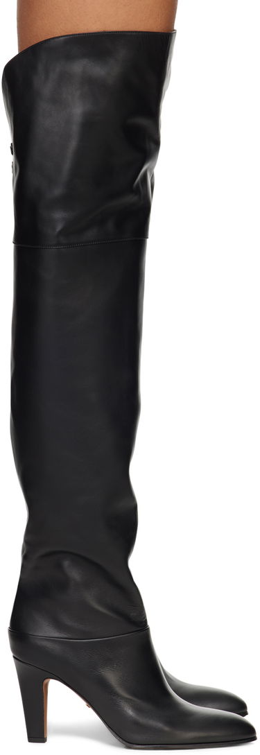 Ponožky CHLOÉ Chloé Eve Thigh-High Leather Boots Čierna | CHC24A03PMF, 0