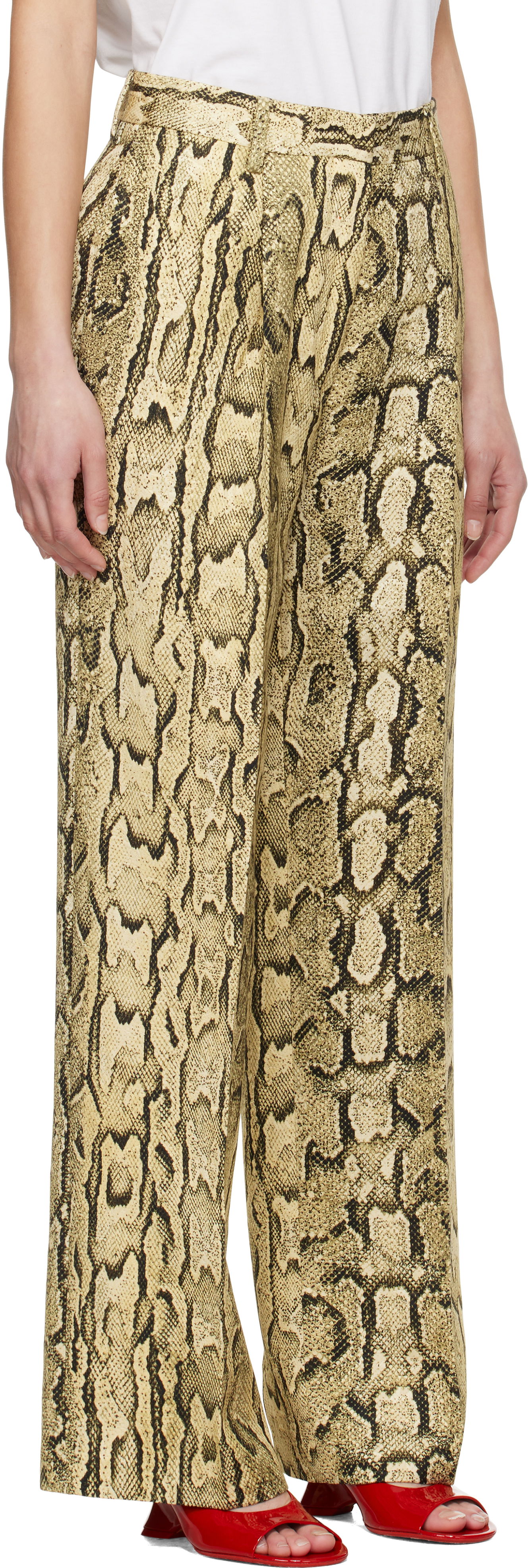 Nohavice Dries Van Noten Dries Van Noten Jacquard Wide-Leg Trousers Žltá | 251-010922-1417, 1