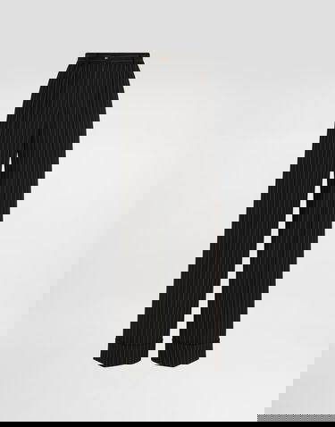 Nohavice Dolce & Gabbana Dolce & Gabbana Pinstripe Bi-stretch Wool Trousers Čierna | FTBM0TFRBC0S8051, 0