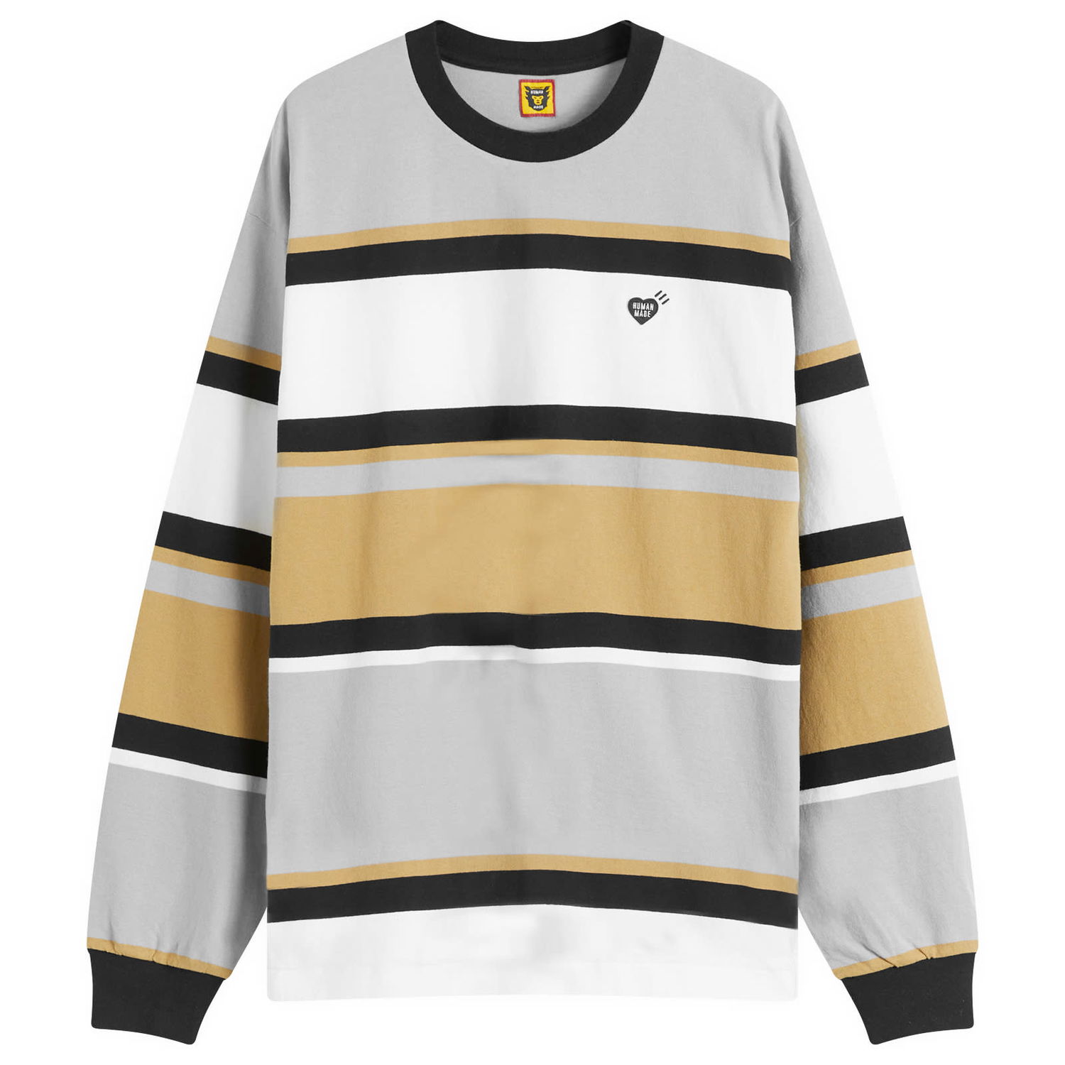 Tričko Human Made Human Made Striped Long Sleeve T-Shirt Šedá | HM28CS021-BR, 1