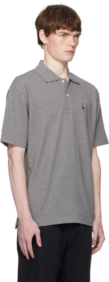 Polo tričko MAISON KITSUNÉ Maison Kitsuné Fox Head Patch Polo Šedá | PM00210KP0001, 1