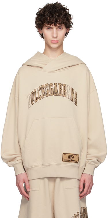Mikina Dolce & Gabbana Embroidered Logo Hoodie Béžová | G9AKPZG7NQI, 0