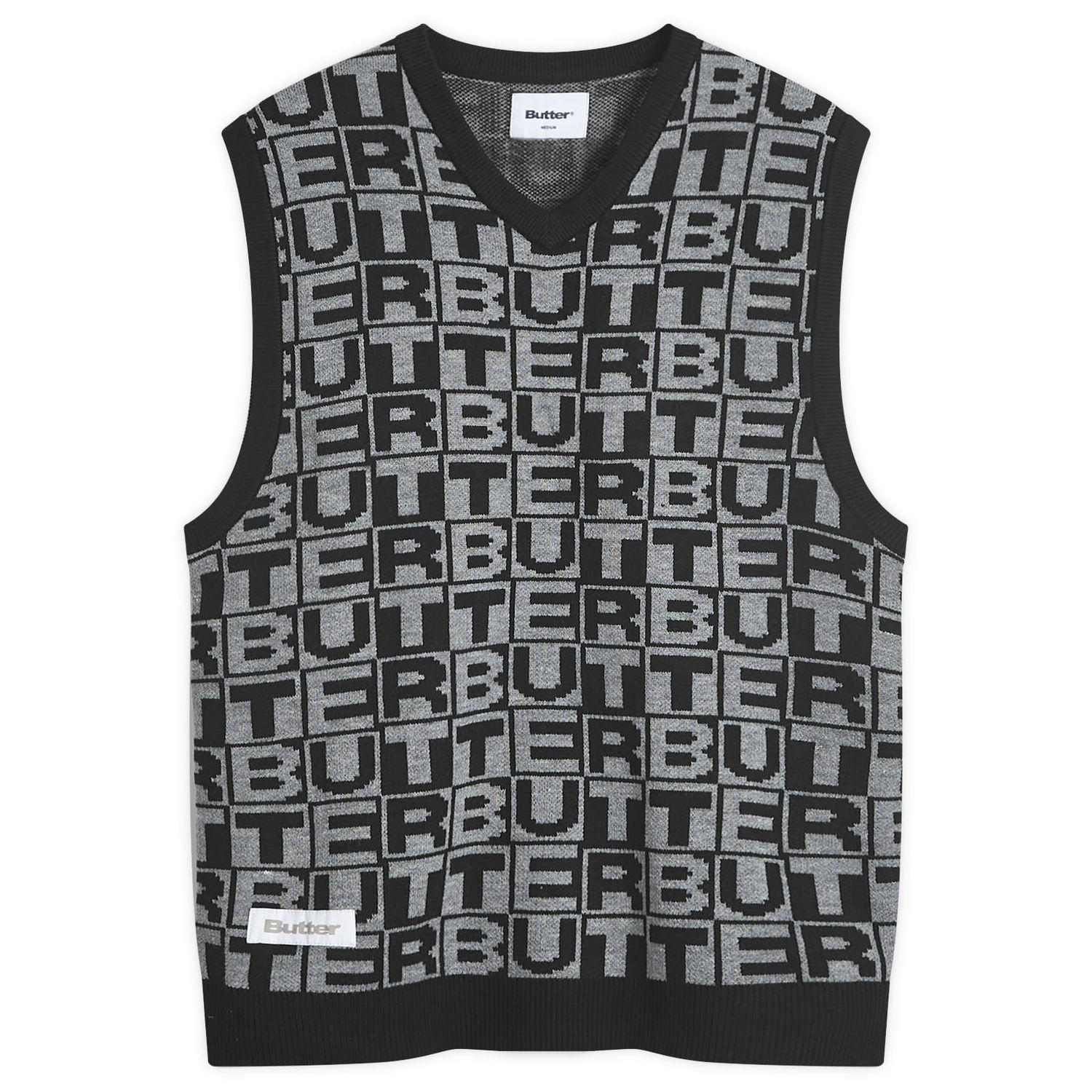 Vesta Butter Goods Goods Tiles Knitted Vest Black Čierna | BG243300-BLK, 0