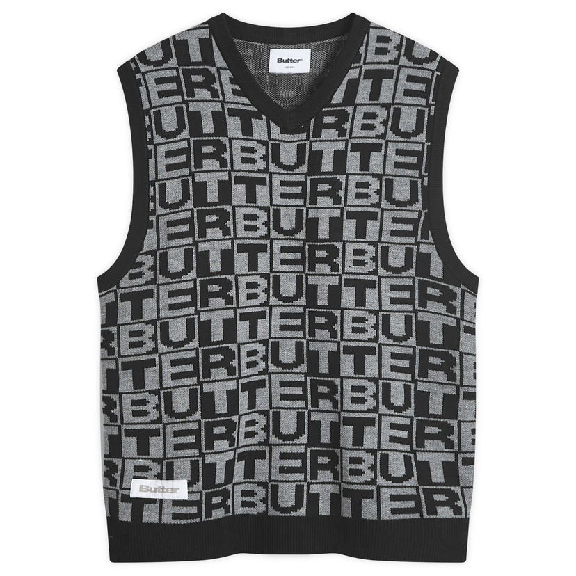 Vesta Butter Goods Goods Tiles Knitted Vest Black Čierna | BG243300-BLK