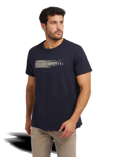 Tričko GUESS Embroidered Logo T-Shirt Navy | M3YI89K8FQ4