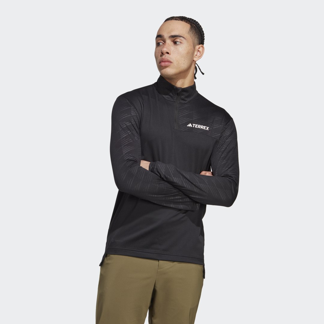 Mikina adidas Performance Multi Half-Zip Long Sleeve T-Shirt Čierna | HT9501, 1