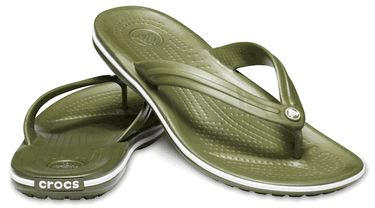 Oblečenie Crocs unisex Crocband™ Flips Army Green / White 36 Zelené | 11033-37P, 1