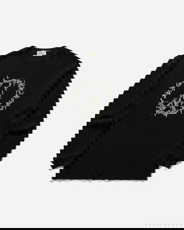Sveter Aries Peace Press Gothic Waffle Longsleeve T-Shirt Čierna | AR6003903 BLK, 1