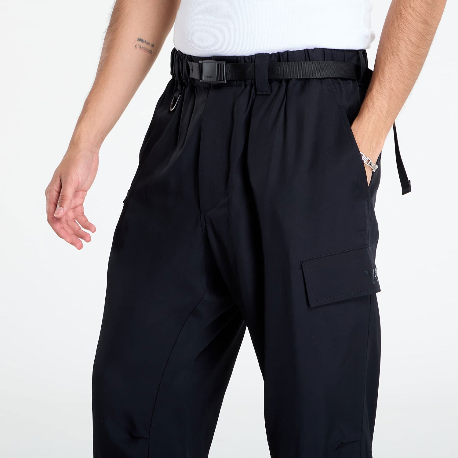 Nohavice Y-3 Y-3 Rayon Twill Cuffed Pants Čierna | JX7283, 1