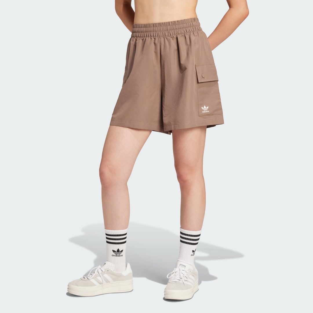 Šortky adidas Performance Essentials Woven High-Waist Cargo Shorts Hnedá | JD0790, 0