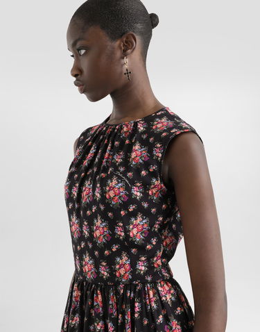 Šaty Dolce & Gabbana Dolce & Gabbana Small Flower Bouquets-print Sleeveless Gathered Neck Charmeuse Midi Dress Rôznofarebný | F60H2TFSA78HN5XK, 3