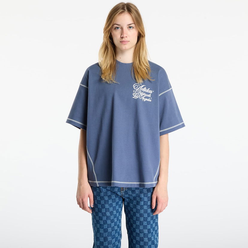 Tričko adidas Originals LA Originals Wilshire Short Sleeve T-Shirt with Contrast Stitching Modrá | JX6178