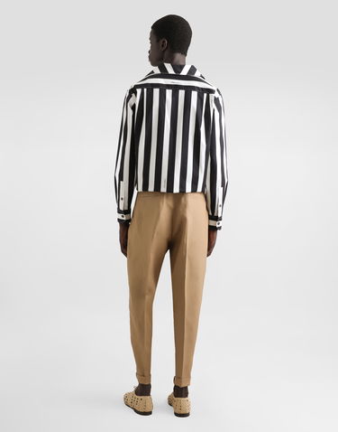 Nohavice Dolce & Gabbana Dolce & Gabbana Linen Pleated Cropped Trousers 56 Béžová | GP114TFU4MCM0453, 2
