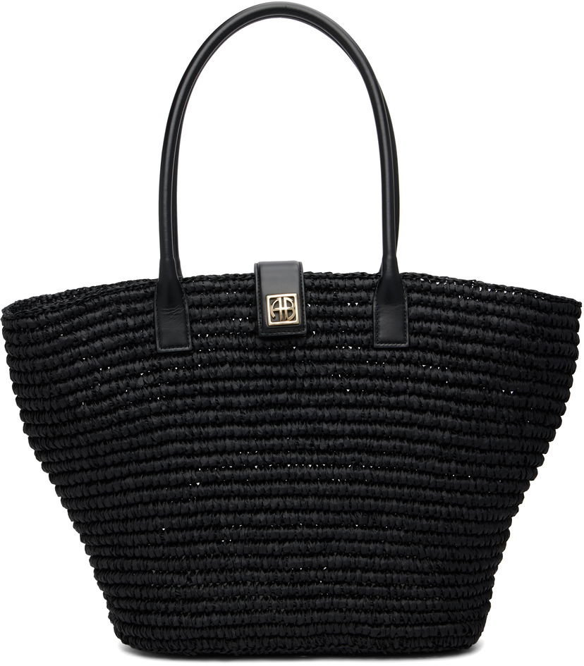 Tote bag Anine Bing Lou Monogram Woven Tote Čierna | A-13-11223-BLK1