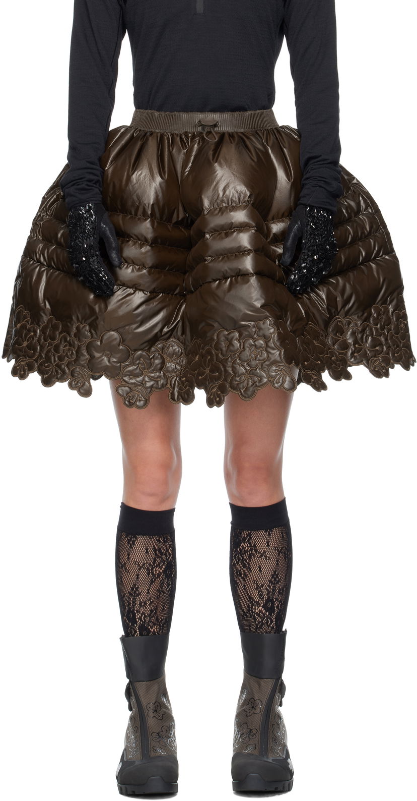 Sukňa Cecilie Bahnsen Cecilie Bahnsen The North Face Edition Floral Down Miniskirt Hnedá | NF0A8FFD245