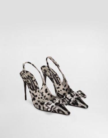 Tenisky a topánky Dolce & Gabbana Leopard-Print Satin Slingbacks with Bow Detail Rôznofarebný | CG0844A6Q83HI13N, 1