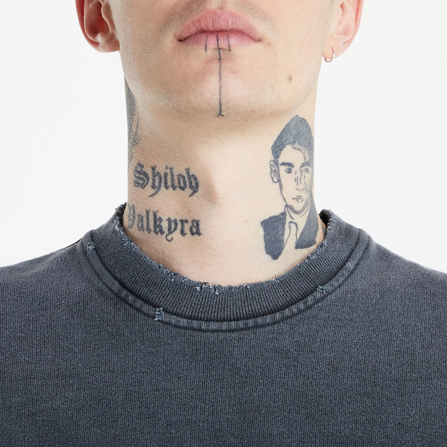 Mikina Han Kjøbenhavn Distressed Crew Logo Šedá | M-131443-080, 1