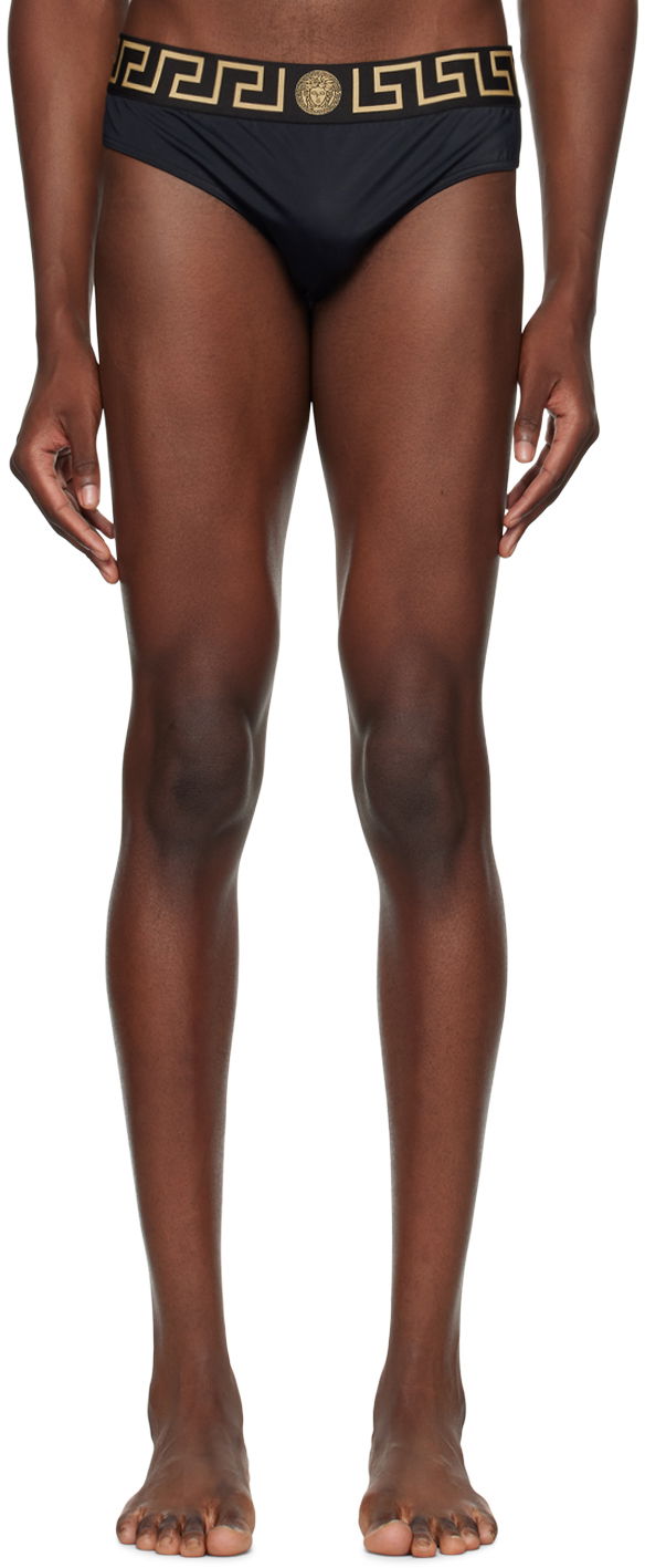 Plavky Versace Versace Greca Border Swim Briefs Čierna | ABU01025_1A11119, 0