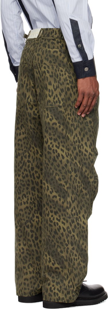 Džínsy Andersson Bell Andersson Bell Leopard Cross-Over Wide Leg Jeans Zelené | apa803u, 2