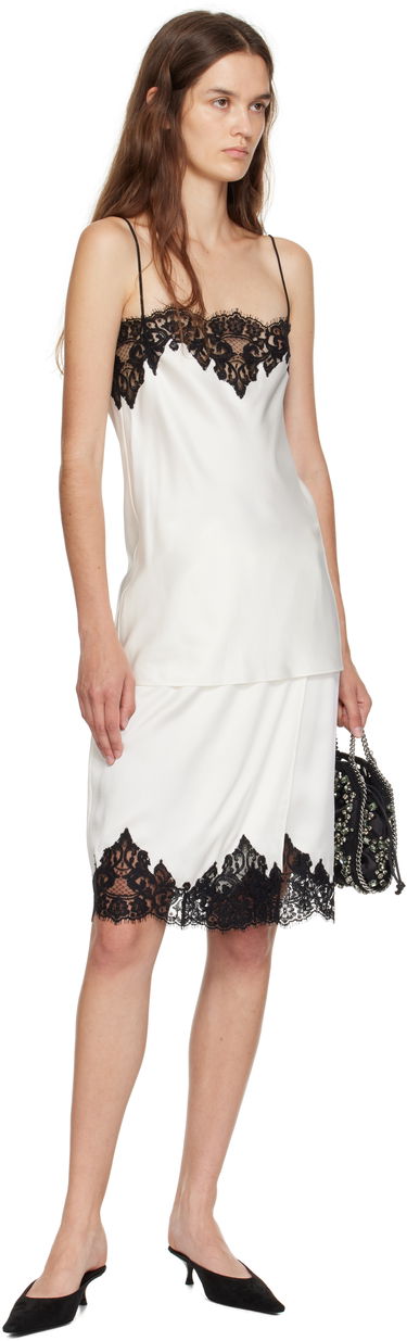 Tielko Stella McCartney Stella McCartney Satin Lace Cami Top Biela | 6T02613FU302, 3
