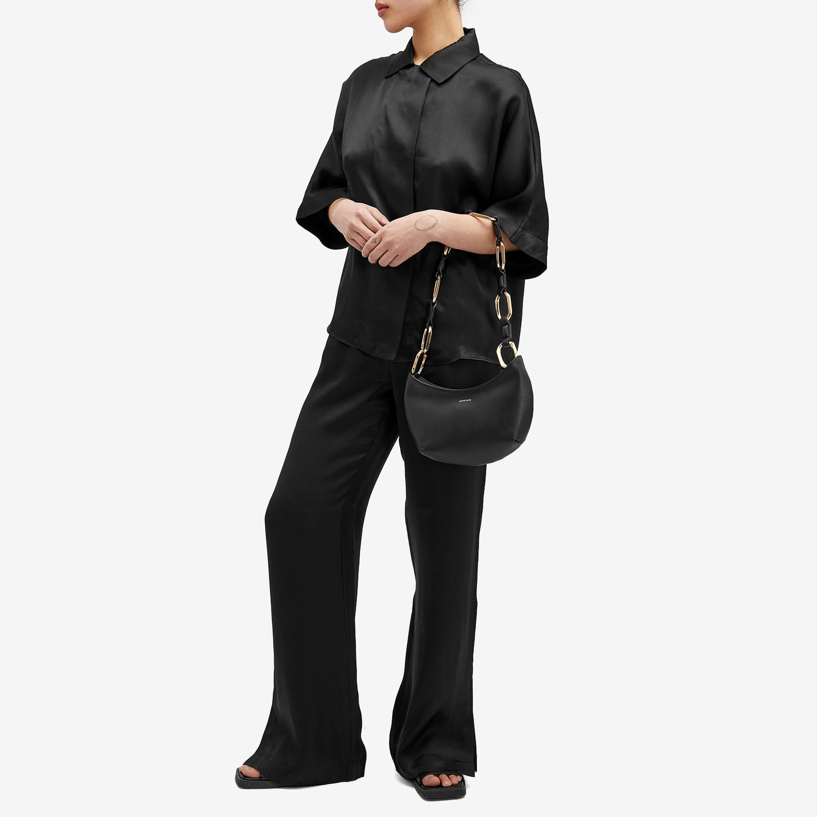 Aden Black Satin Pants