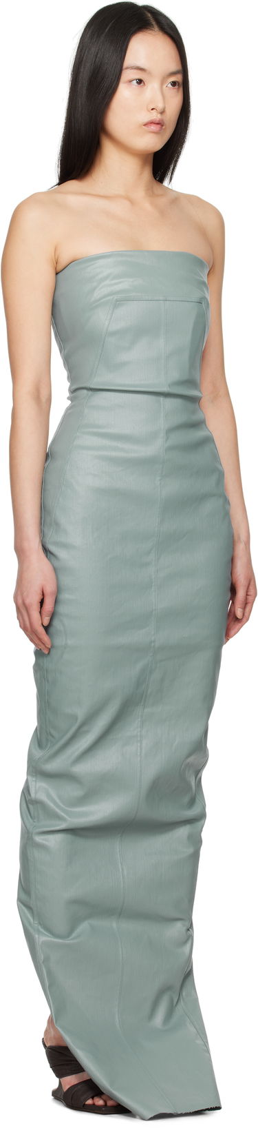 Šaty Rick Owens Rick Owens Hollywood Bustier Denim Gown Zelené | RP01E7524 SCT, 1