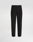 Dolce & Gabbana Wool Cropped Dress Pants With Double Darts