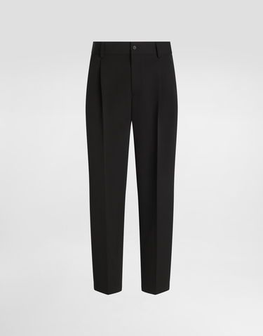 Nohavice Dolce & Gabbana Dolce & Gabbana Wool Cropped Dress Pants With Double Darts Čierna | GP0N2TFU21EN0000, 0