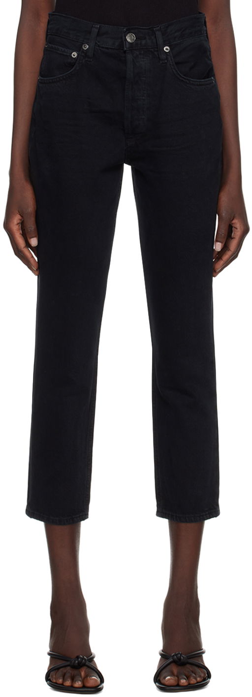 Džínsy AGOLDE Riley Black Denim Jeans Čierna | A056-1604, 0