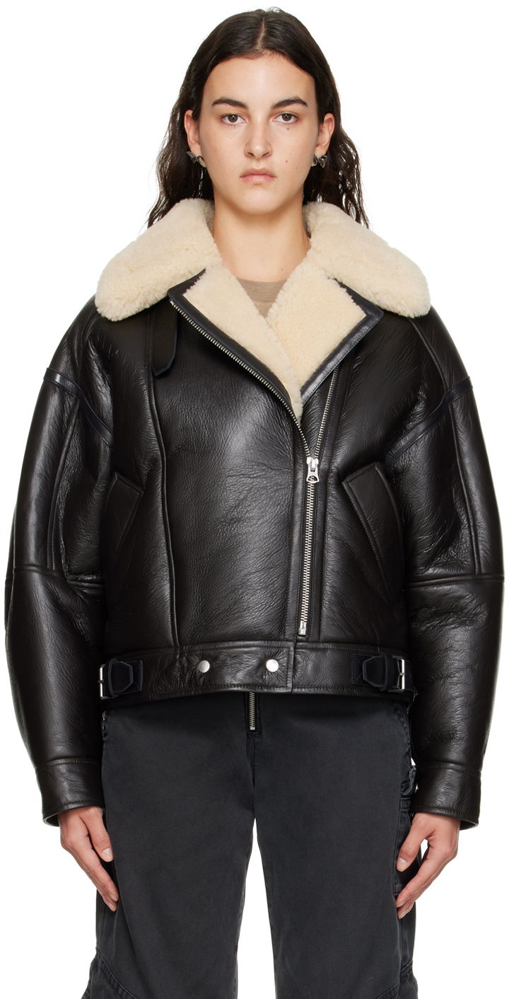 Bunda Acne Studios Zip Shearling Jacket Hnedá | A70087-, 0