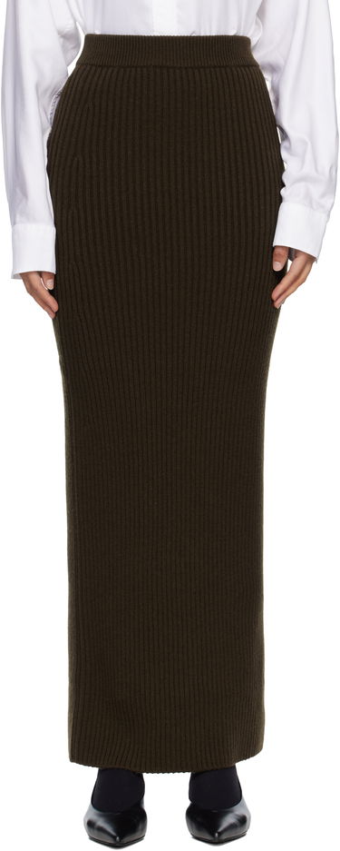 Sukňa Max Mara Boris Ribbed Knit Maxi Skirt Zelené | 2521306093600, 0