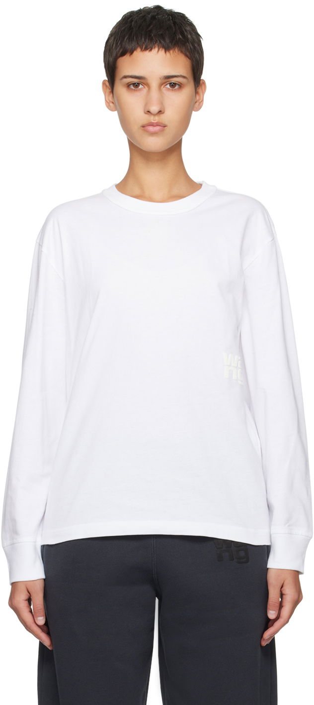Tričko Alexander Wang Puff Long Sleeve T-Shirt Biela | 4CC3221356, 0