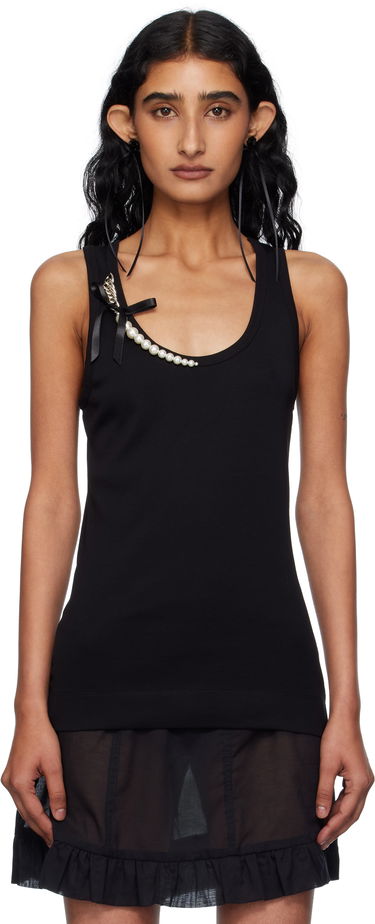 Tielko Simone Rocha Simone Rocha Pearl Chain Tank Top Čierna | 5375B 0553, 0