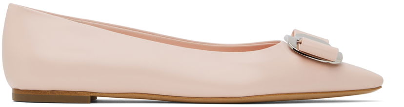 Šaty FERRAGAMO Salvatore Ferragamo Zea Ballerina Flats Béžová | 01H585 - 768696