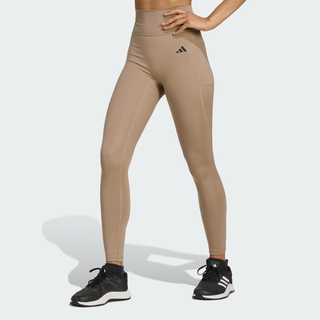 Legíny adidas Performance Optime Essentials No Front Rise Seam 7/8 Leggings Béžová | JY4812, 0