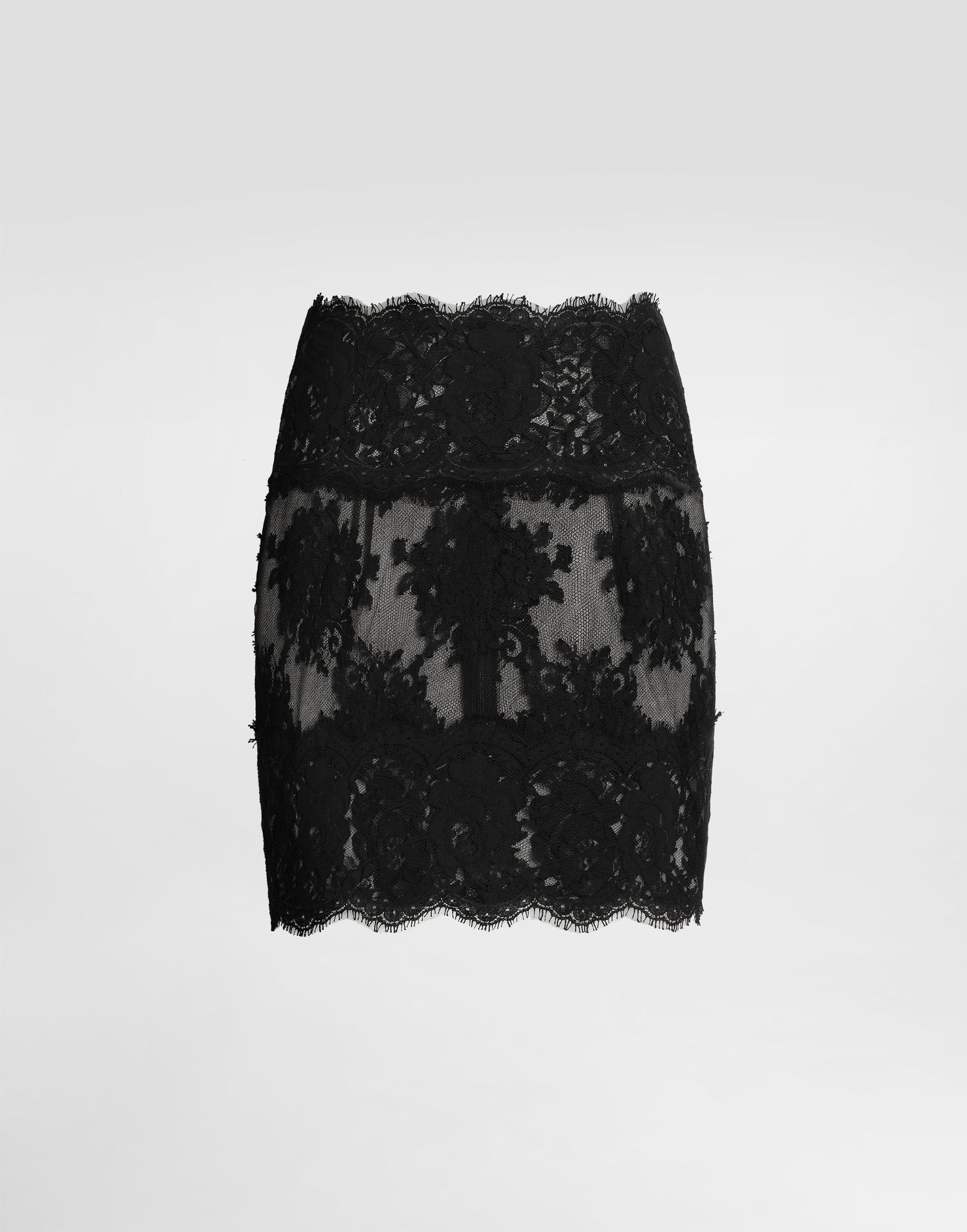 Sukňa Dolce & Gabbana Dolce & Gabbana Chantilly Lace Short Skirt 46 Čierna | F4C7VTHLMO7N0000, 0