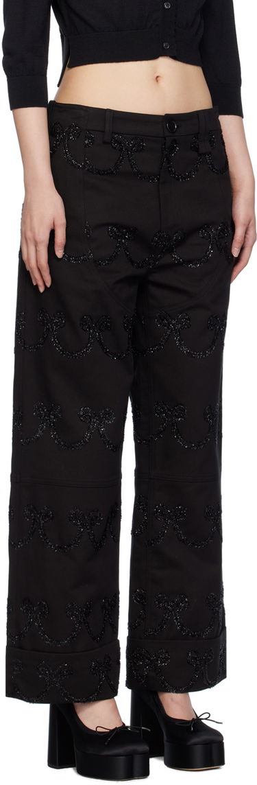 Nohavice Simone Rocha Simone Rocha Patterned Wide-Leg Trousers Čierna | 4101 1062, 1