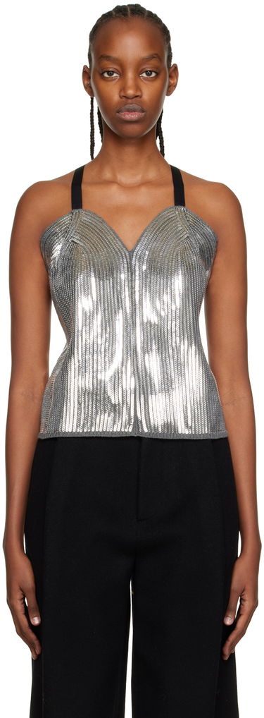 Podprsenka We11done We11done Sequin Camisole Top Šedá | WD-KT3-22-656-W-SV, 0
